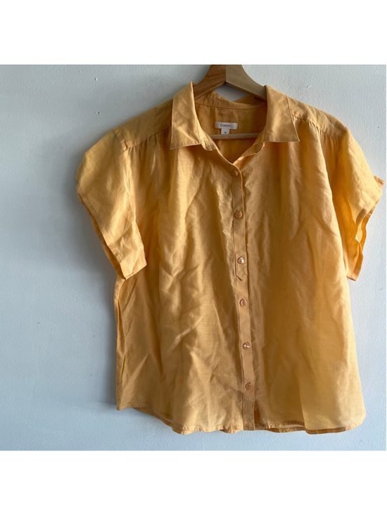 Caslon Tops - Caslon Yellow vanilla Button Down Shirt cotton and silk blended size M